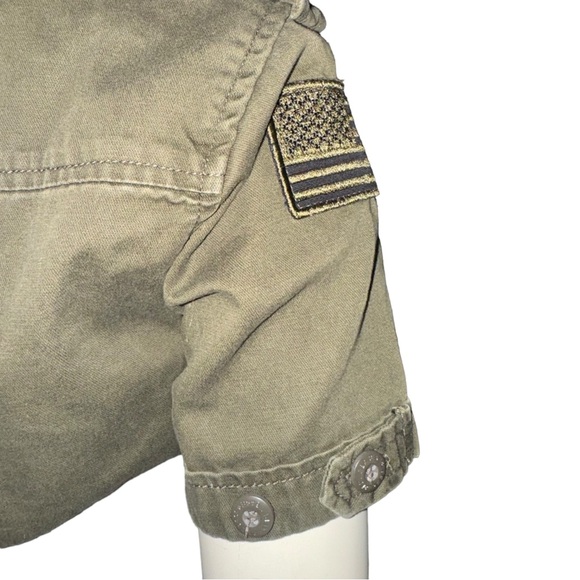 Free Base Vintage Green Olive Short Sleeve US ARMY Blouse Size L - Picture 7 of 16